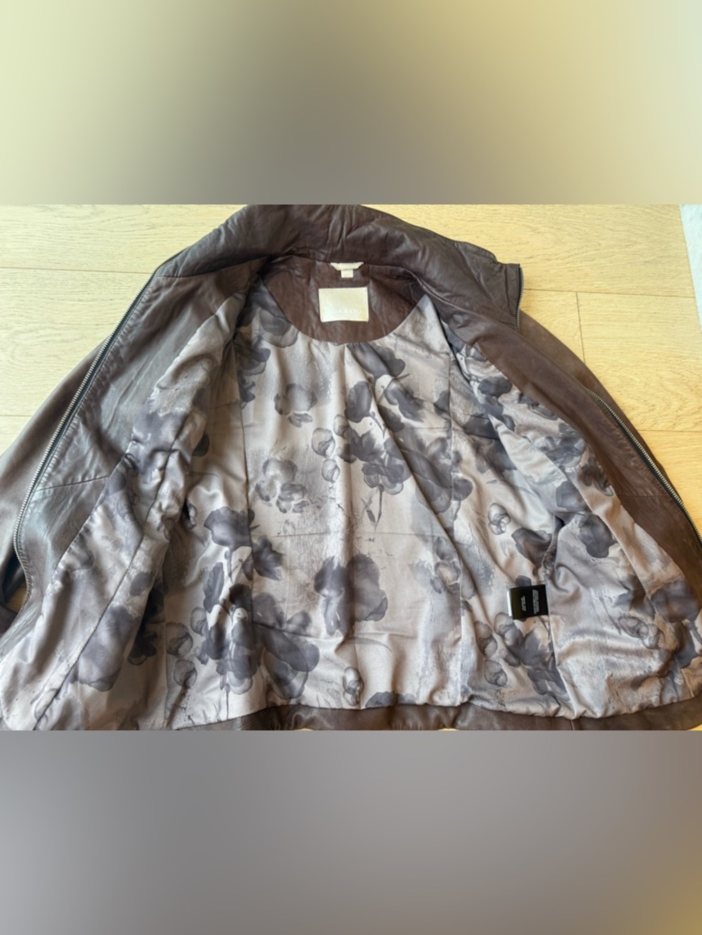 SOIA & KYO Vintage Genuine Lambskin Leather Jacket Multi-Zip Moto Espresso Brown - Picture 5 of 7